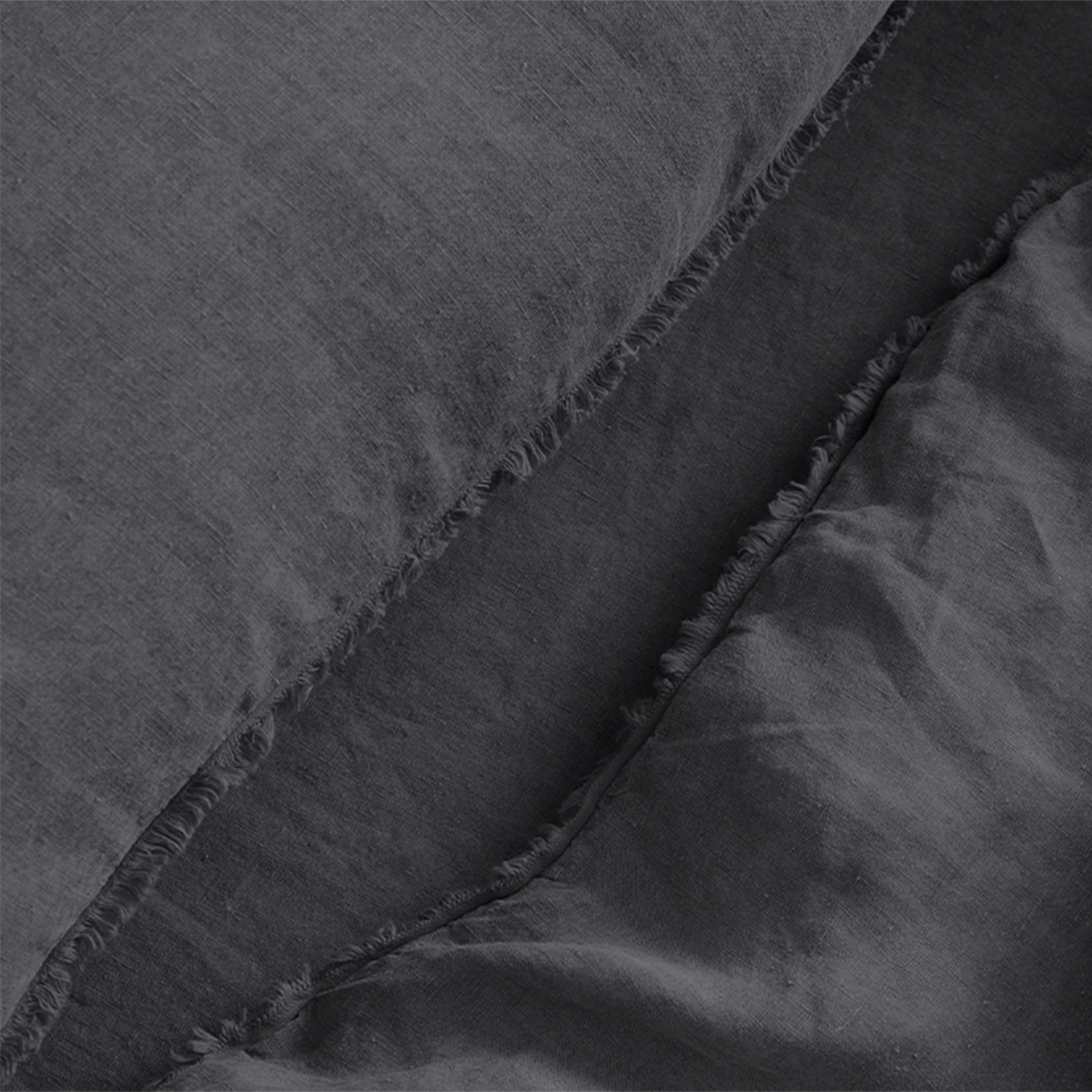 Linen Quilt Cover Set Asphalt