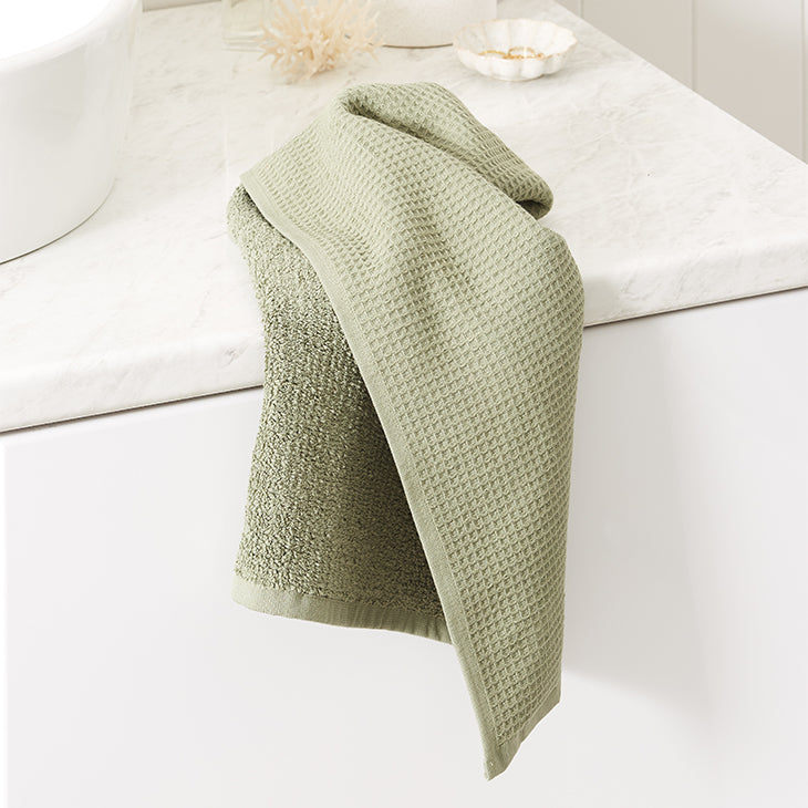 Cotton Waffle Hand Towel - Seaspray