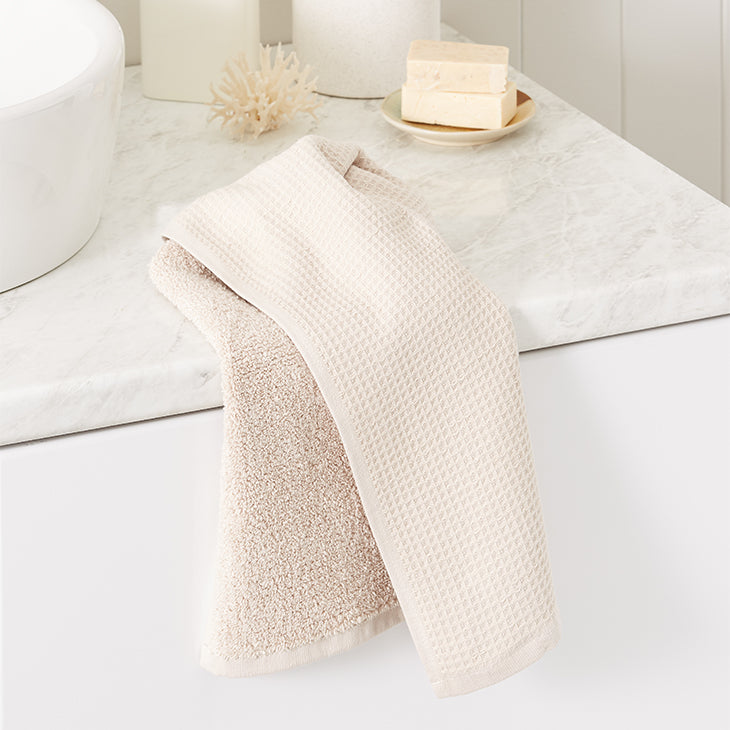 Cotton Waffle Hand Towel - Moonbeam
